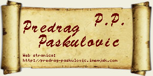 Predrag Paskulović vizit kartica